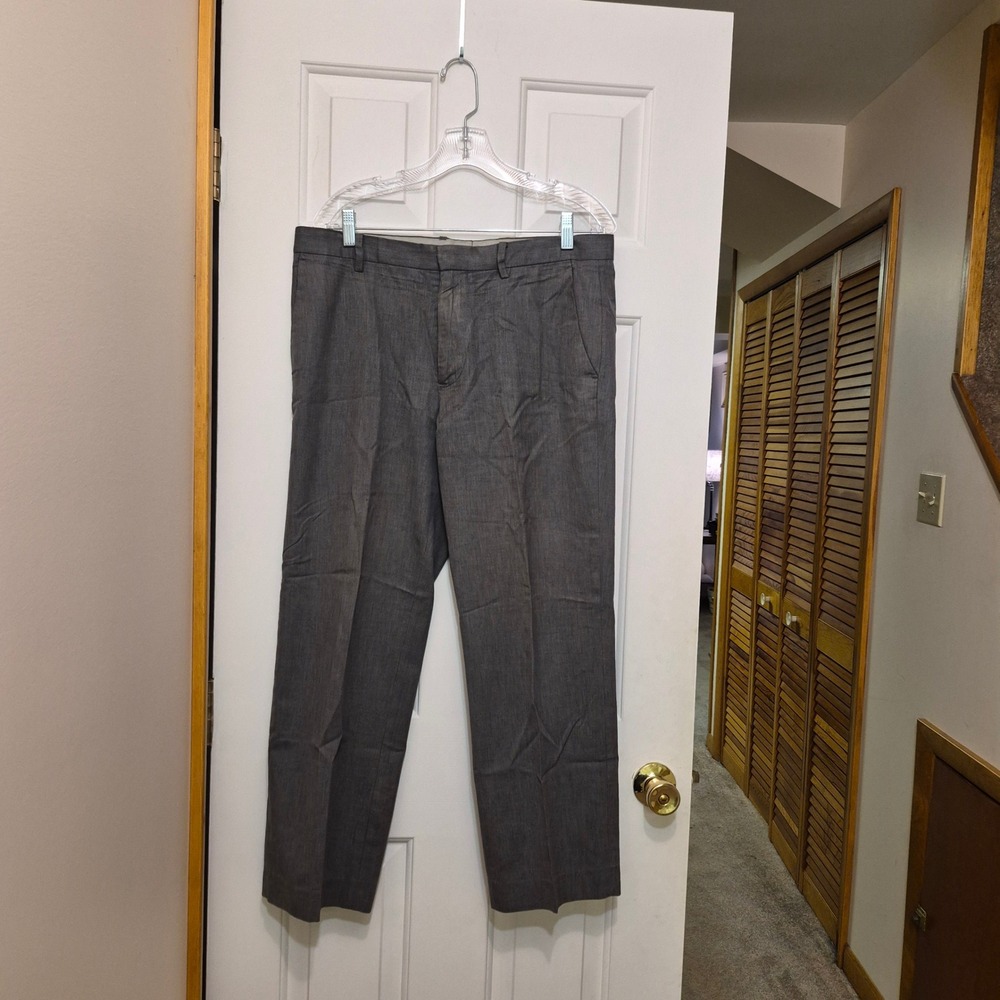 Banana Republic Modern Fit Gray Cotton Dress Pants Mens 32x26.5 Hemmed RN 54023